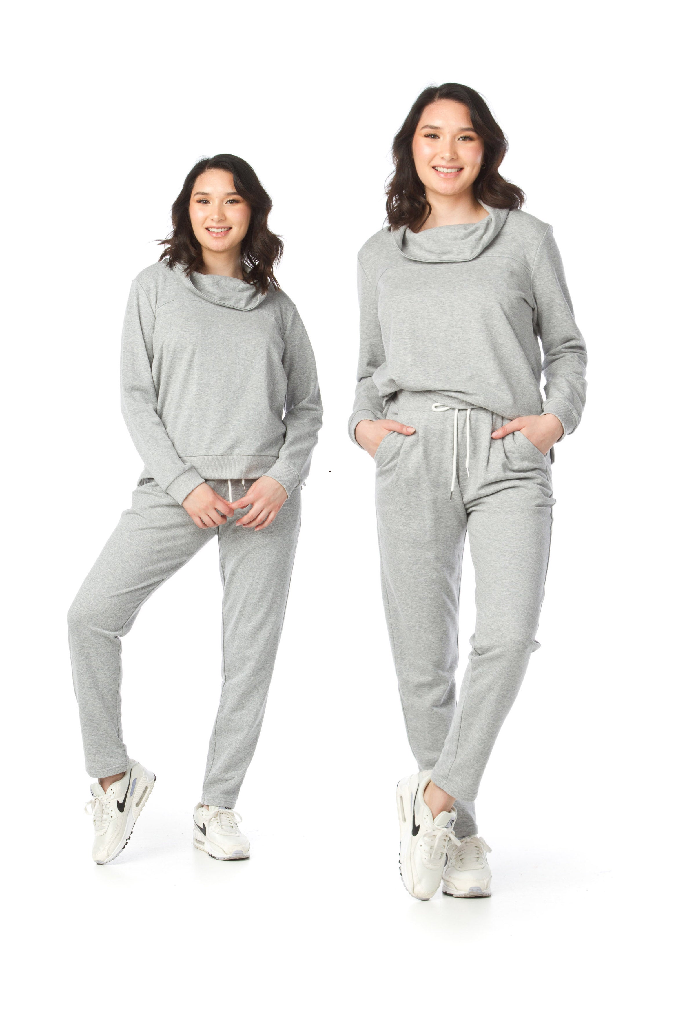 GREY Oversized Sweater with Ribbed Hem & Cuffs