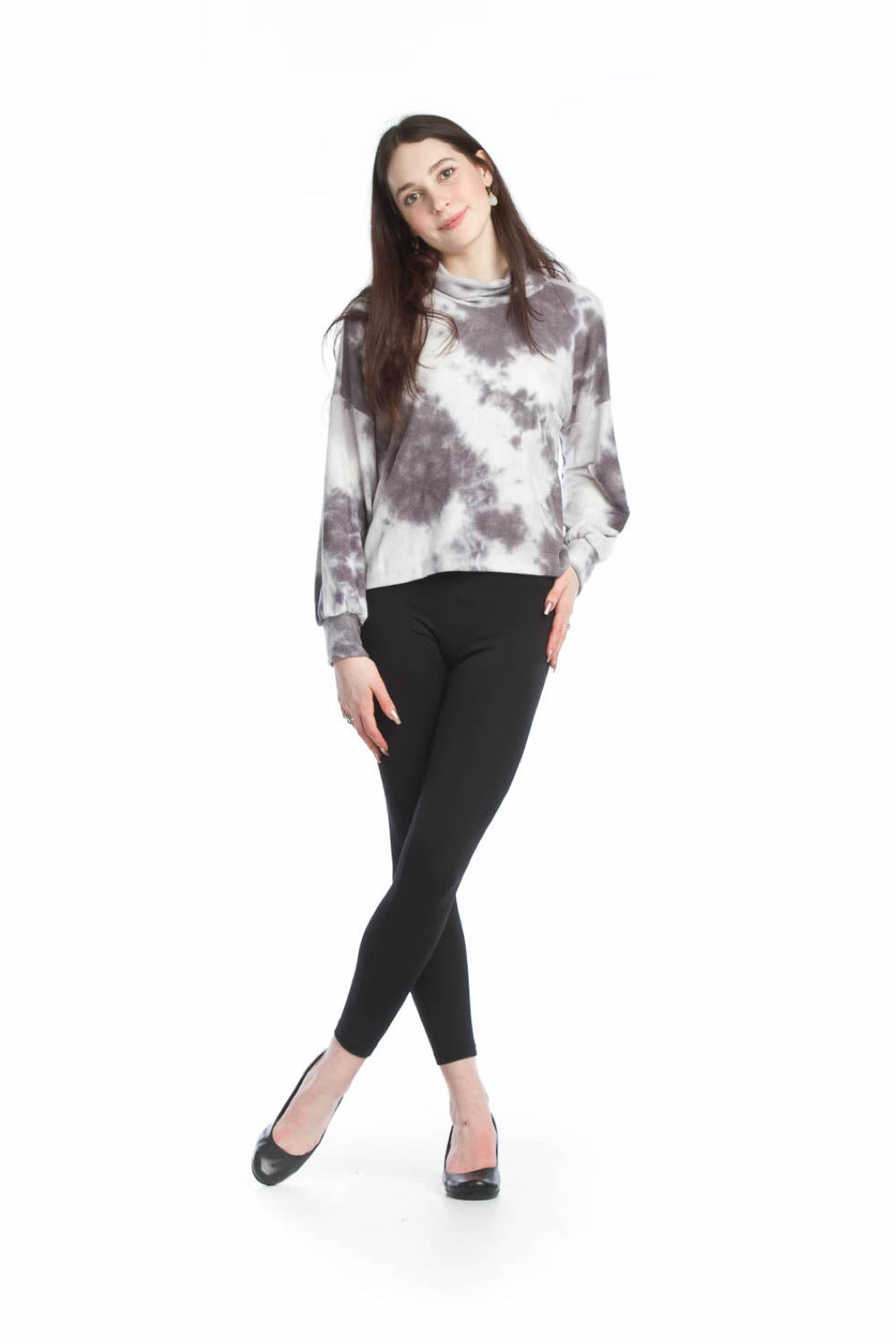 GREY Tie Dye Turtle Neck Sweater