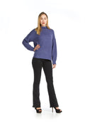 DENIM Ribbed Mock Neck Sweater