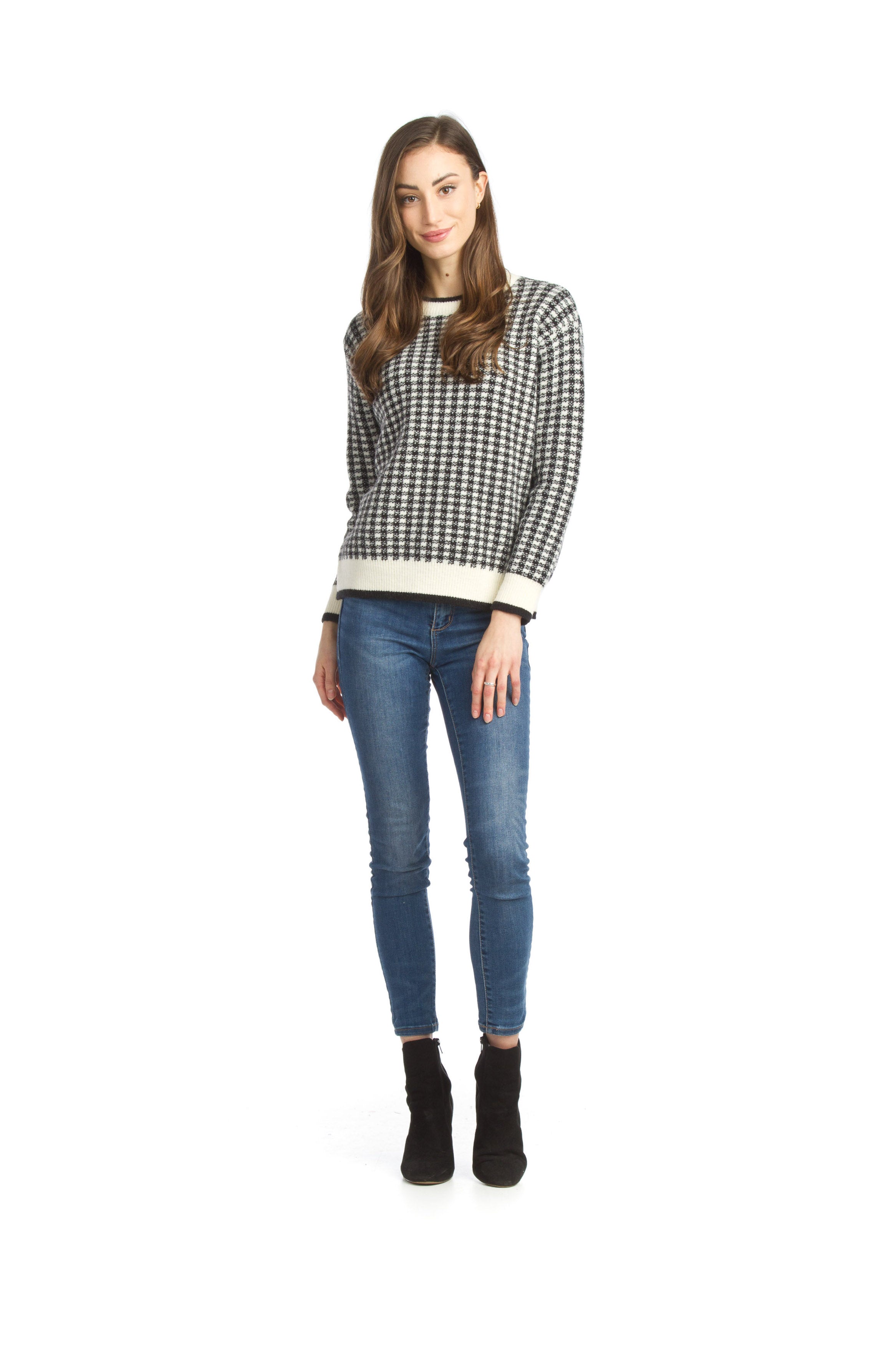 BLKCR Knit Check Pullover Sweater
