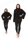 BLACK Turtle Neck Sweater with Split Sleeves