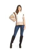 CREAM Color Blocked Sweater with Wide Sleeves