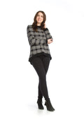 BLKWH Plaid High Low Sweater