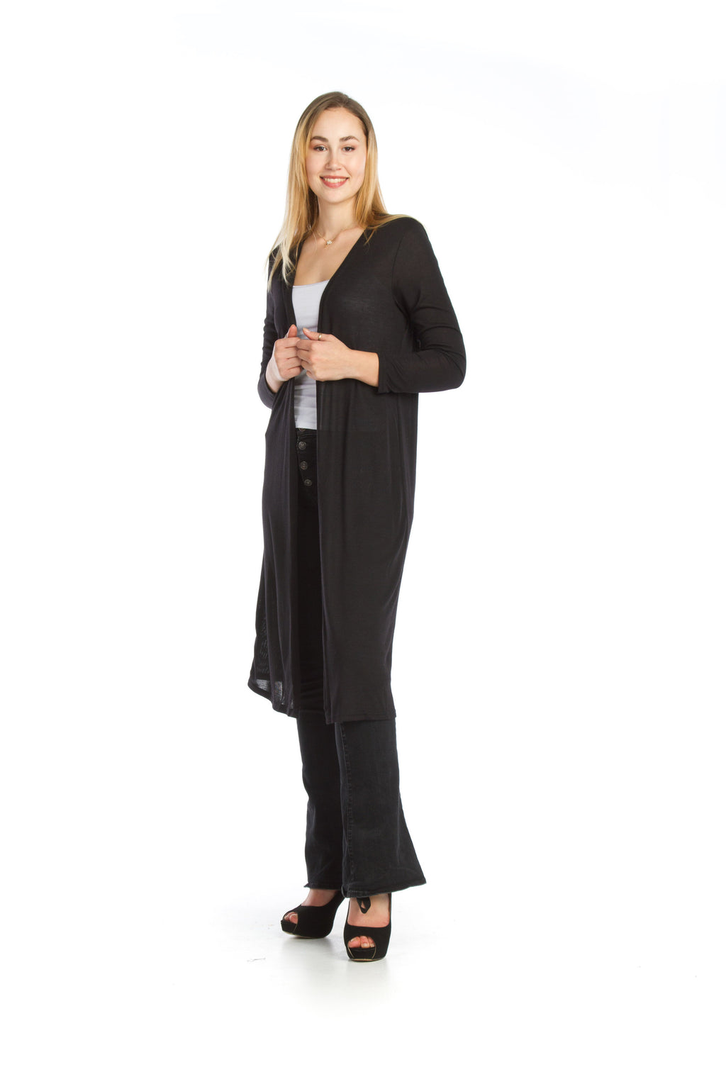 BLACK Long Knit Cardigan
