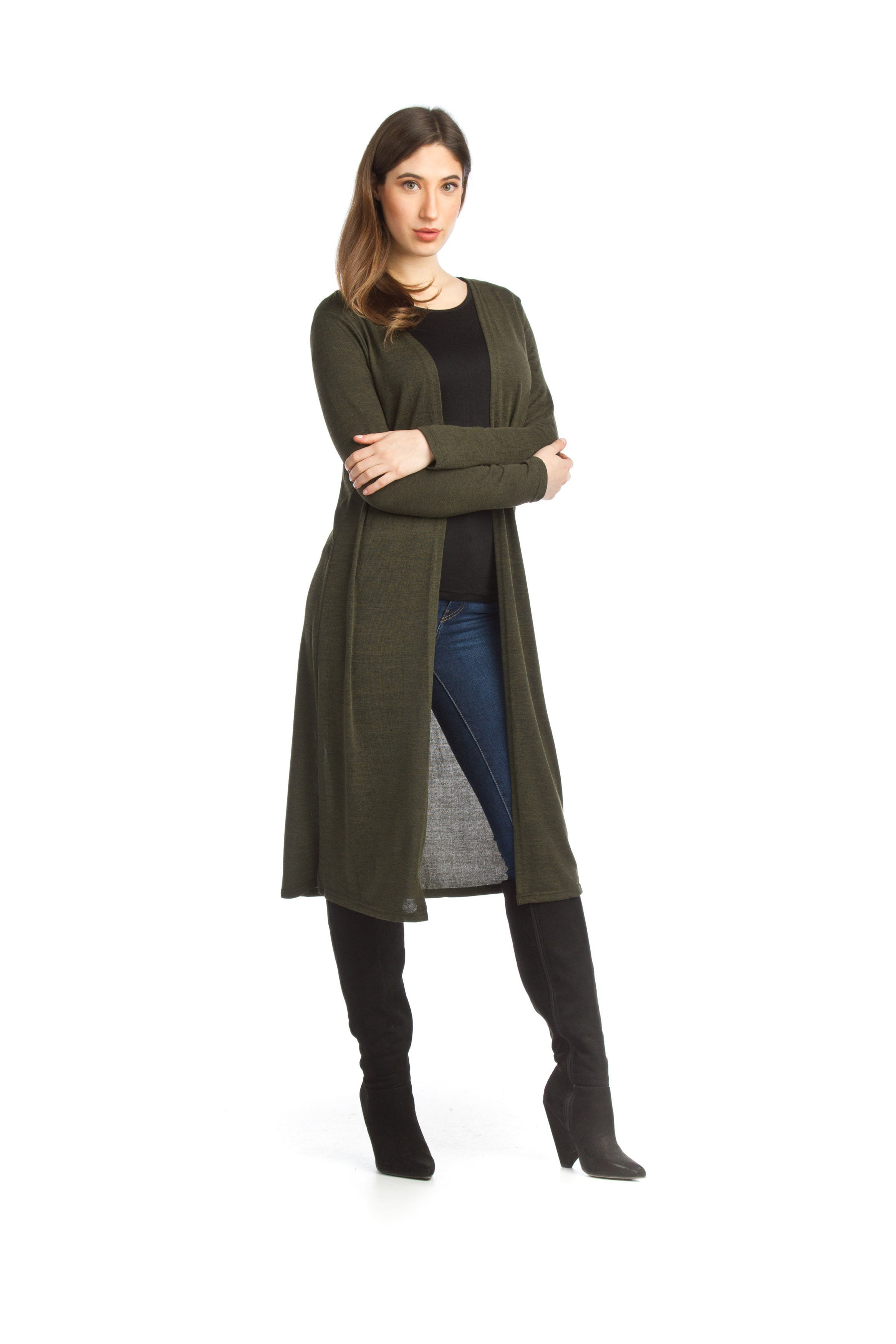 BLACK Long Knit Cardigan