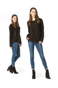 BLACK Multicolor Knit High Low Sweater