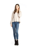 BEIGE Soft Boho Light Weigth Sweater with Tie Sleeves