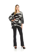 BLACK Knit Animal Print Oversizes Sweater