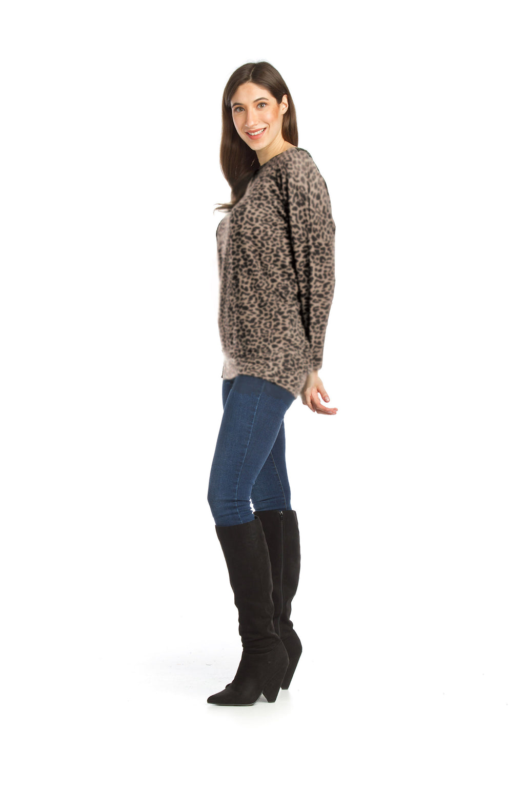 BLUSH Animal Print Oversized Sweatshirt
