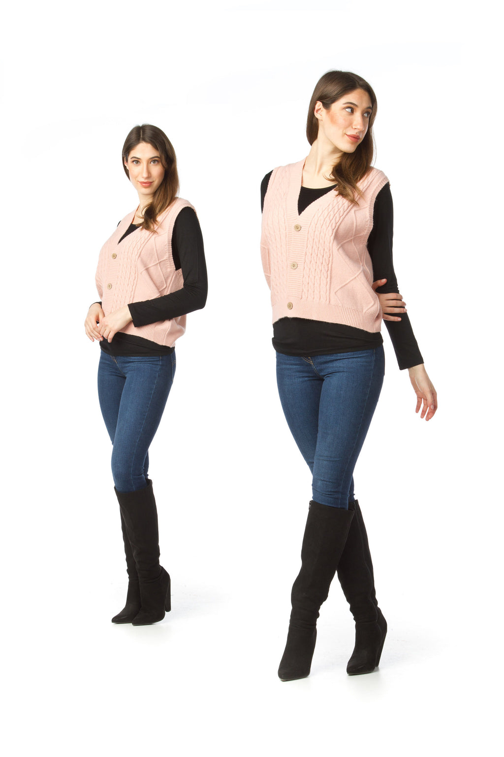 LGREY Button Front Vest