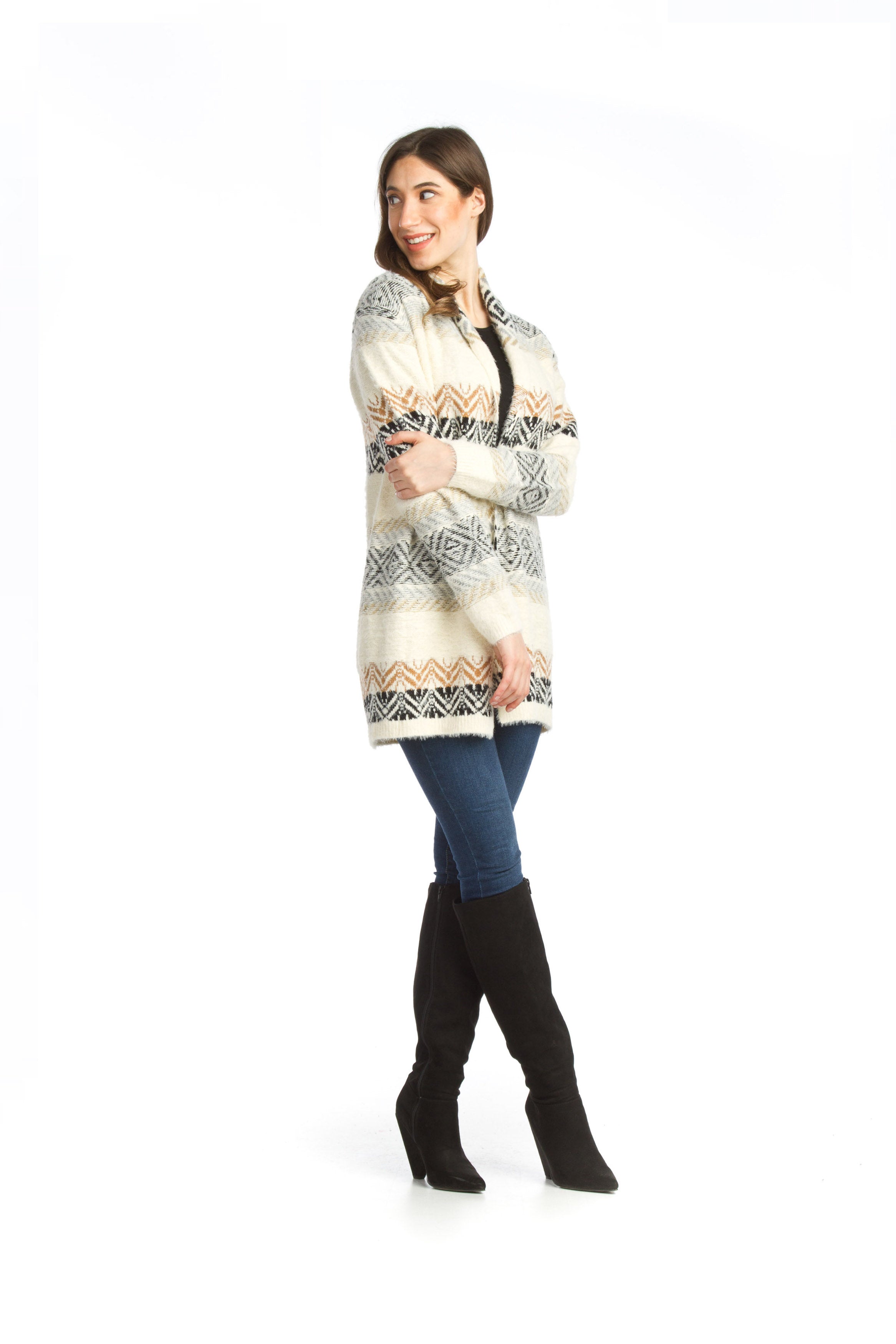 CREAM Patterned Textured Cardigan
