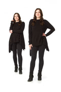 BLACK Stretchy Oversized A-Line Tunic with Back Detail
