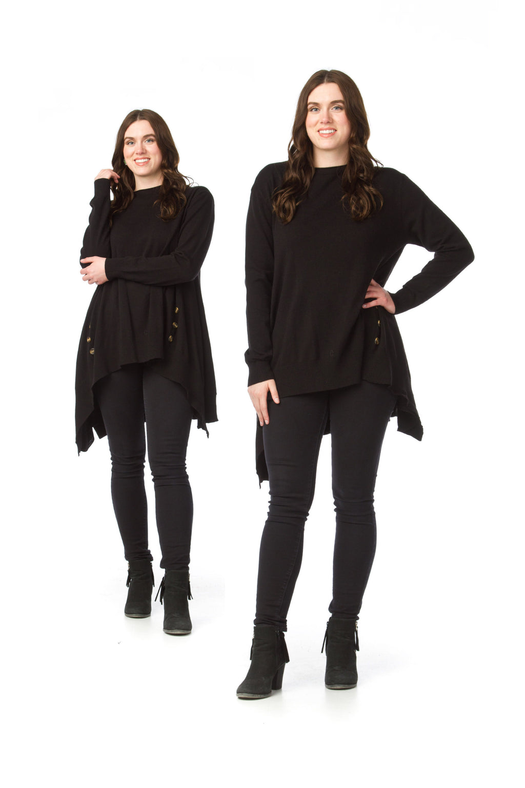 OLIVE Stretchy Oversized A-Line Tunic with Back Detail