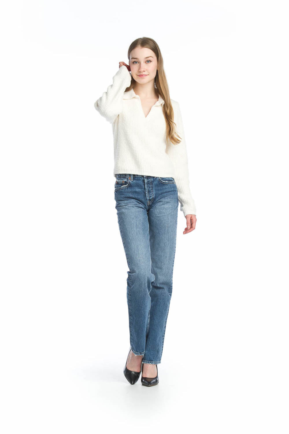 CREAM Chenille Polo Styloe Sweater