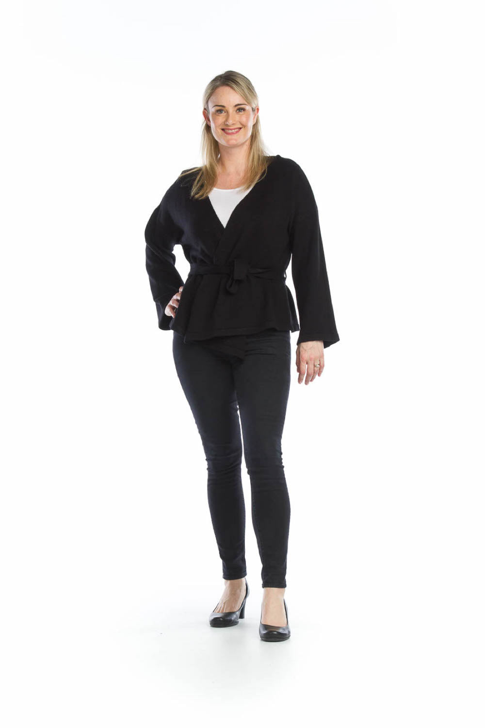 BLACK Soft Wrap Cardigan
