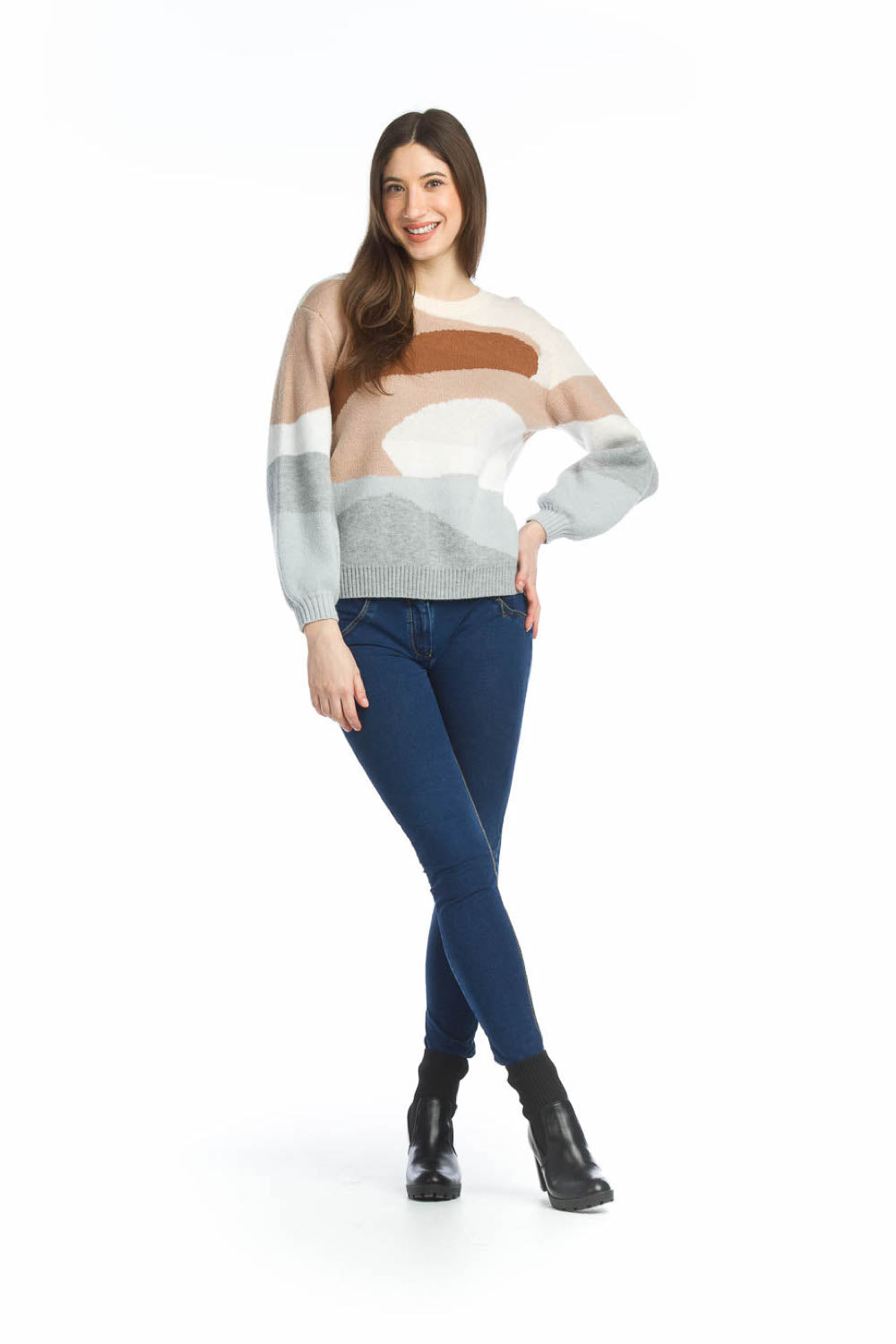 MULTI Abstract Scenic Knit Sweater