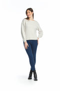 SILVE Cable Knit Sweater with Ribbed Trim Detail