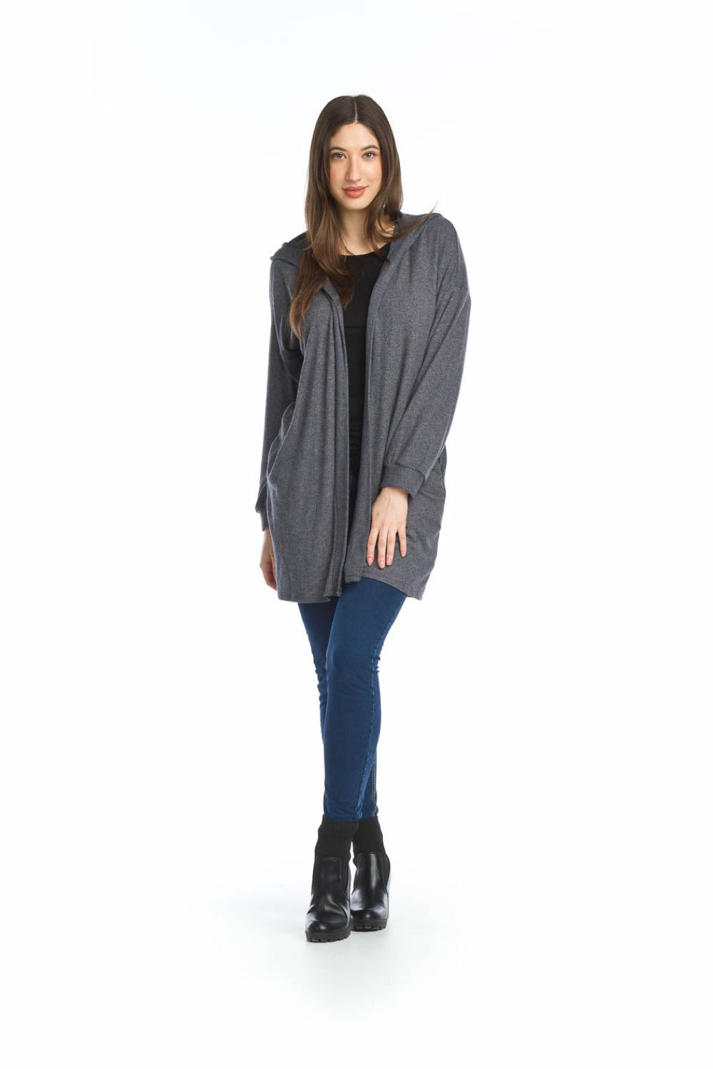CHARC Heathered Soft Hooded Cardi