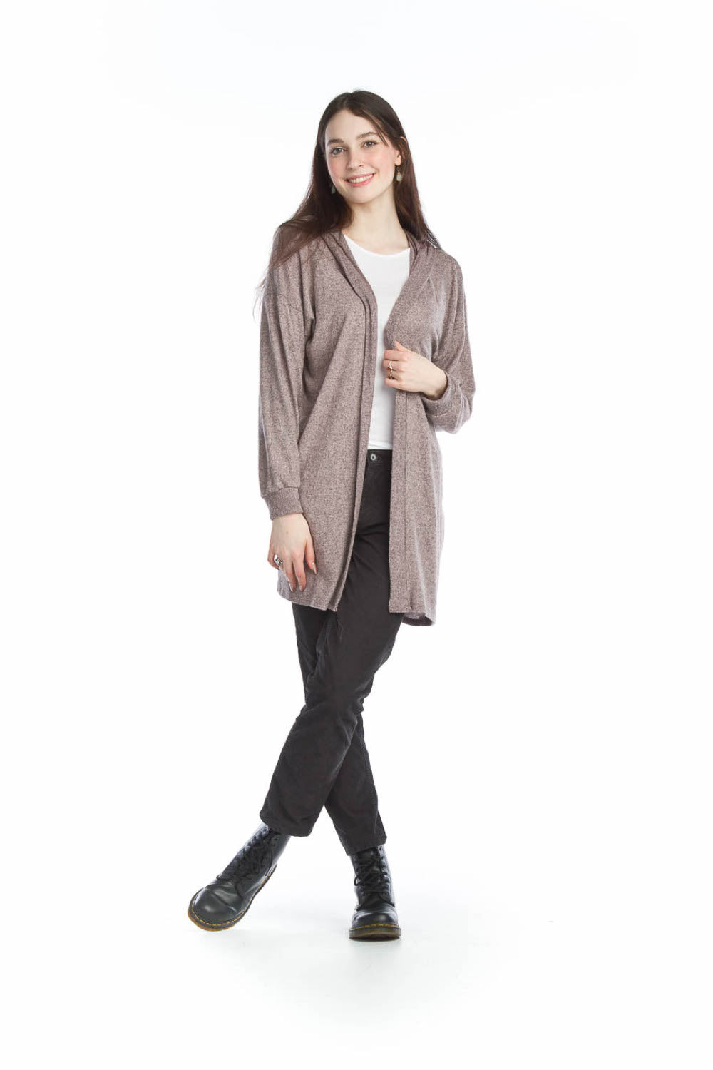 CHARC Heathered Soft Hooded Cardi