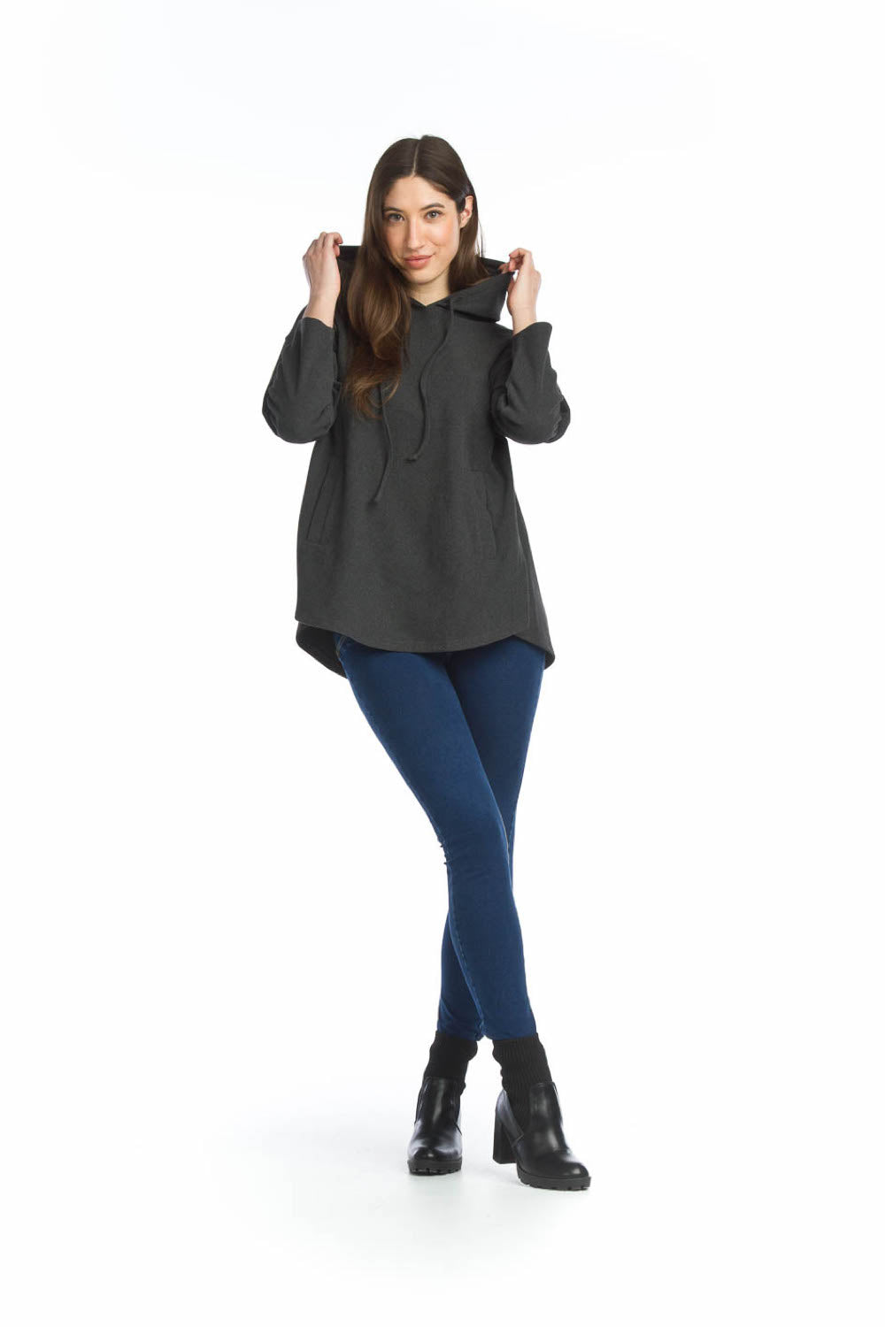 CHARC Brushed Oversized Sweater w Kangaroo Pocket