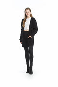 BLACK Cable Knit Stretchy Layering Cardigan