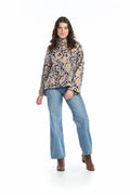 MULTI Floral Jacquard Mock Neck Sweater