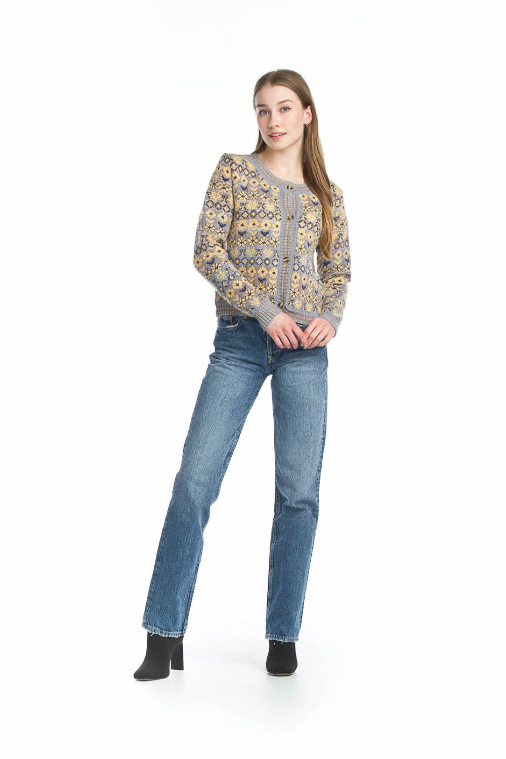 MULTI Global Jacquard Short Cardigan