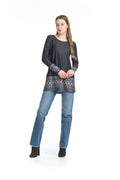 MULTI Global Border Print Long Sleeve Tunic