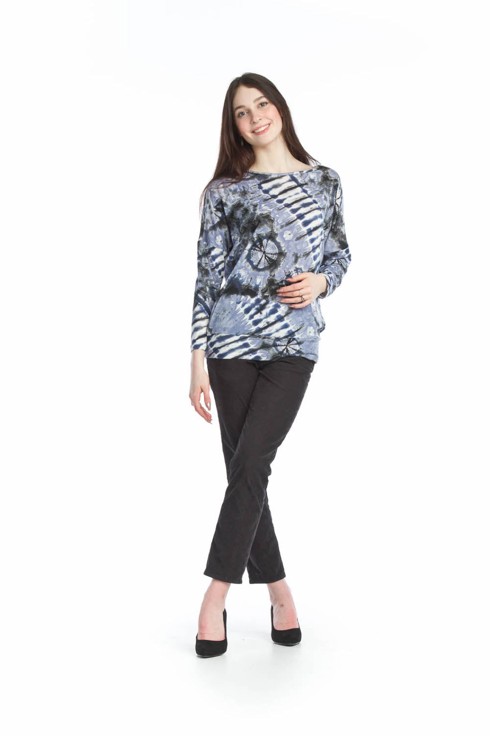 BLUE Tie Dye Stretchy Oversized Top