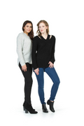 BLACK Heathered Slash Neck Step Hem Sweater