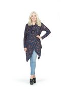 NAVY Paisley Print Crossover Drape Cardigan