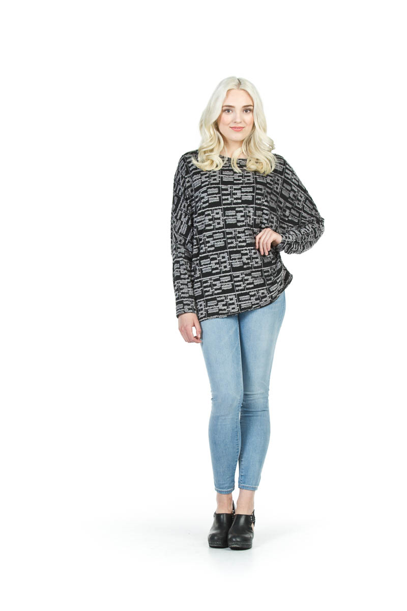 GREY Textured Burnout Oversized Sweater