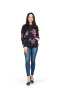 NAVY Floral Sweatshirt