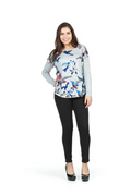 GREY Bold Bird and Floral Sweater with Zip Detail