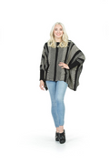 BLACK Multi Stripe Poncho Sweater