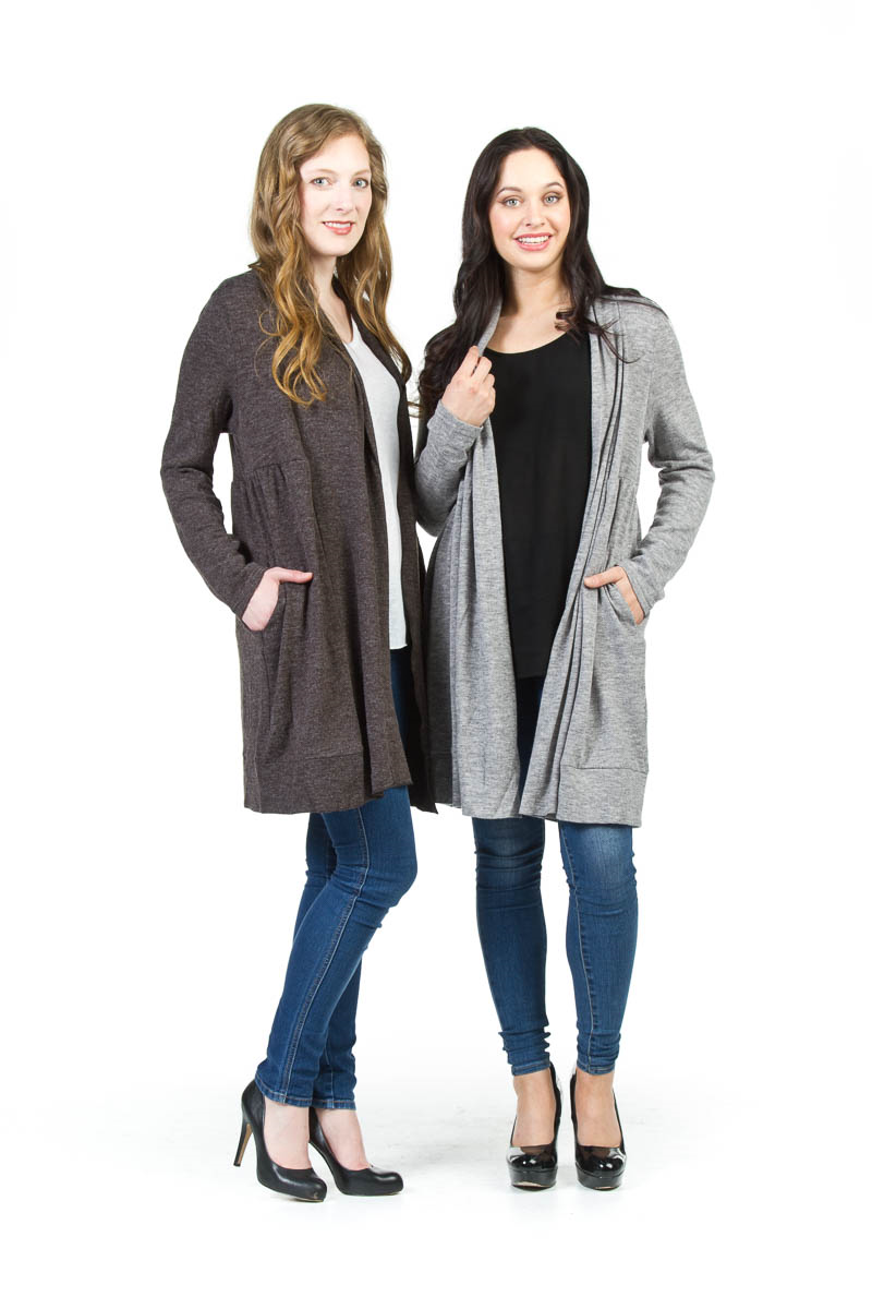 DGREY Gatheres Detail Midi Cardi with Pockets