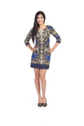 hot mama color Chandalier Print Short Sleeve Dress