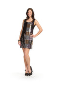 Black sequin front tak dress