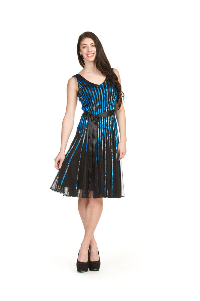ROYAL Royal blue ribbon tank dress