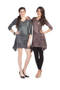 DENIM L/S Filagree Print Sweater Dress