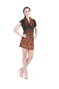 BLACK Cowl Neck Dot Border Print Sweater Dress