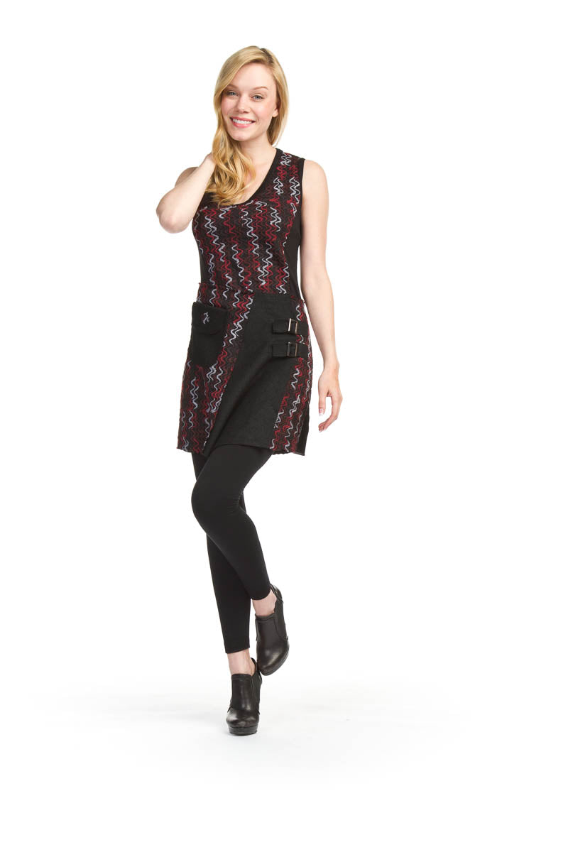 BLACK patch angle hem dress