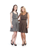 GREY Leopard Print Circle Skirt Dress with Belt