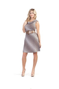 BROWN Cowl Neck Diagonal Stripes SD with Pockets