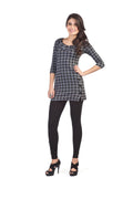 BLACK Ruffle Neck Polka Dot Sweater Dress