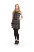 GREY Sleeveless cowl neck global patch print SD