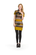 MUSTA Cowl neck short sleeve wheat patchprint with belt