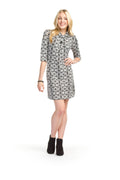 CRMBL Floral print 3/4 sleeve cowl neck pleat button