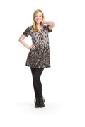 GREY Animal border print  yoke dress
