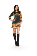 BROWN Splash print 3/4 sleeve dress